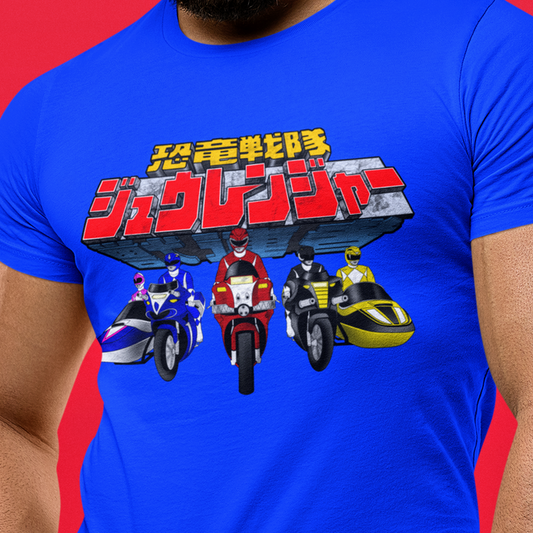 Zyuranger Bikes Tee Super Sentai T Shirt Custom Graphic Art Cosplay Shirts Power Rangers Retro Vintage 90s