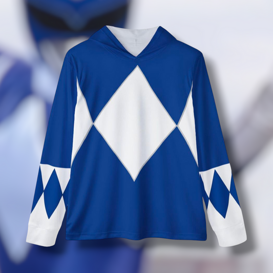 Zyuranger Blue Hoodie (Full Print) Super Sentai Lightweight, Breathable, workout, pull over, fitness Hoodie Super Sentai Custom