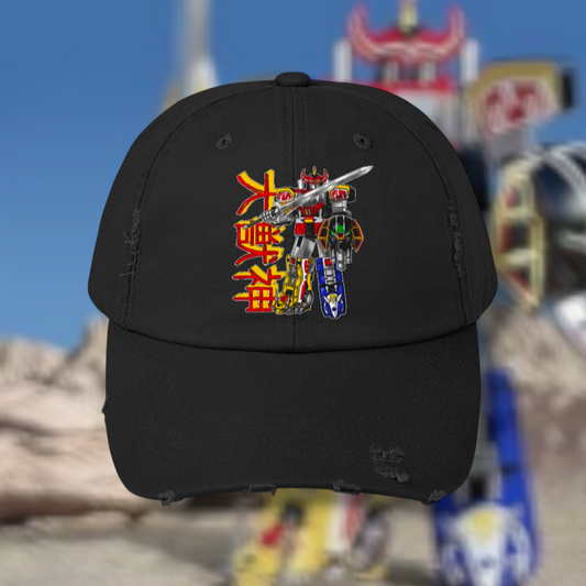 Zyuranger Daizyujin Distressed Hat Super Sentai T Shirt Custom Graphic Art Cosplay Shirts  Retro Vintage 90s