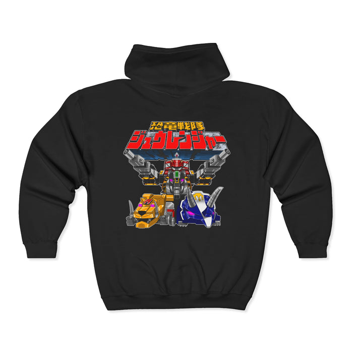 Zyuranger Daizyujun Full Zip Hoodie Custom Graphic Art Cosplay Shirts Rangers Retro Vintage 90s