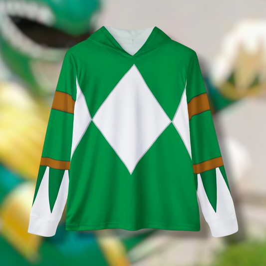 Zyuranger Green Hoodie (Full Print) Lightweight, Breathable, workout, pull over, fitness Hoodie Super Sentai Custom