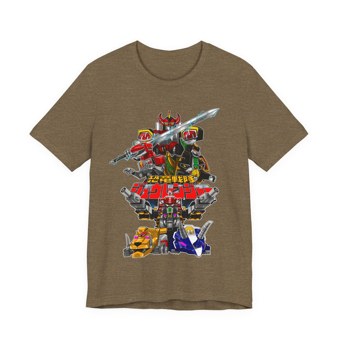 Zyuranger Mechas Tee  Custom Graphic Art Cosplay Shirts Rangers Retro Vintage 90s