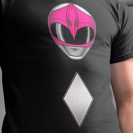 Zyuranger Pink Helmet Tee Super Sentai T Shirt Custom Graphic Art Cosplay Shirts Rangers Retro Vintage 90s Tee
