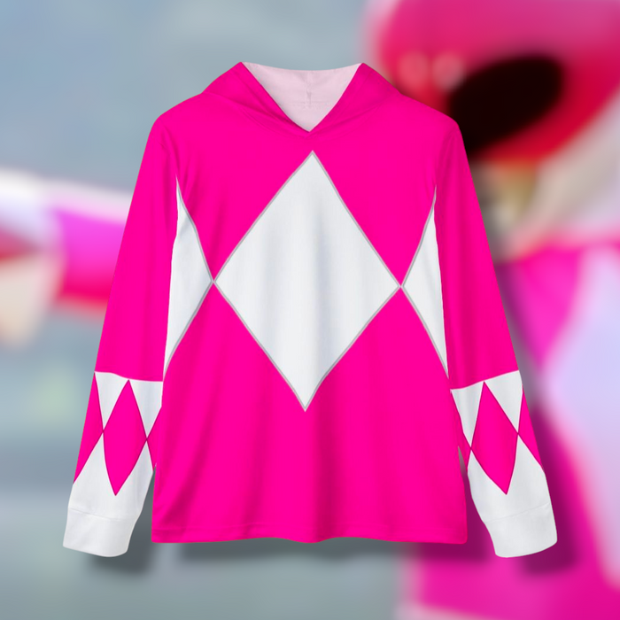 Zyuranger Pink Hoodie (Full Print) Lightweight, Breathable, workout, pull over, fitness Hoodie Super Sentai Custom
