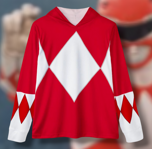 Zyuranger Red Hoodie (Full Print) Lightweight, Breathable, workout, pull over, fitness Hoodie Super Sentai Custom
