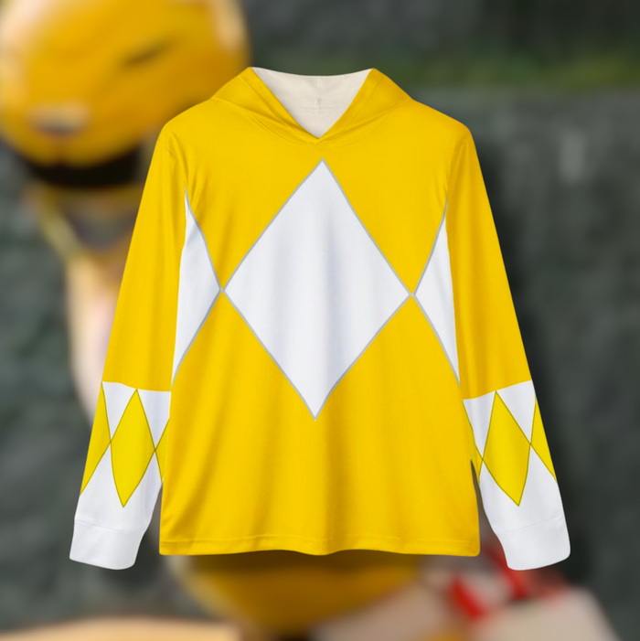 Zyuranger Yellow Hoodie (Full Print) Lightweight, Breathable, workout, pull over, fitness Hoodie Super Sentai Custom